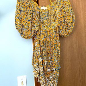 SOLITARE mustard/blue top